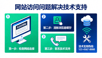 웹사이트 접속 문제 해결을 위한 기술 지원 개념 이미지